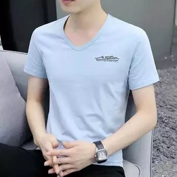 Топ V-образный вырез уличная одежда синяя одежда Alphabet Man футболки гладкая футболка для мужчин летняя шикарная мода горячая высокое качество Xl S XS