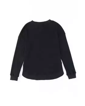 Топ вафельной вязки Azura Exchange с ребристым краем XL чёрный