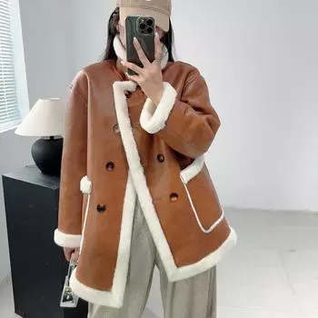 Топ Женская Новая Экологически Чистая Шуба Мех Средняя и Длинная Женская S