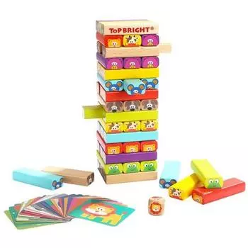 Topbright Wooden Color Domino Jenga Play Set, популярная корейская игра