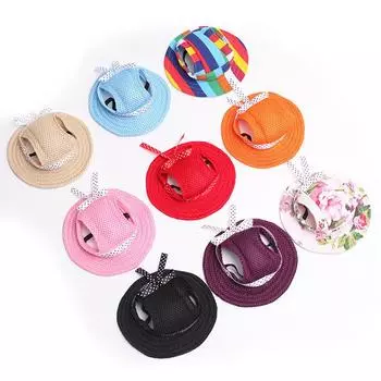 Topee Аксессуары для улицы Товары для собак Шляпа принцессы Шляпа для маленьких домашних животных Бейсболка для походов Дышащая сетка для кошек и собак Товары для животных Холст Бусины M разноцветные