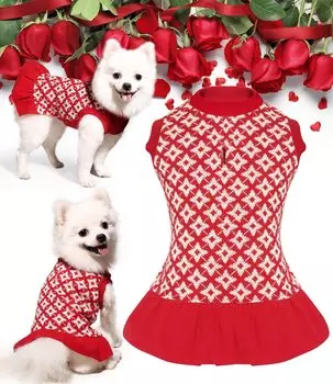 Topkins Рождественская одежда для собак, рождественская, милая, новогодняя, для домашних животных, от выпадения волос, холодная, памятная, для маленьких собак, одежда для собак, платья, свитера на осень/зиму,