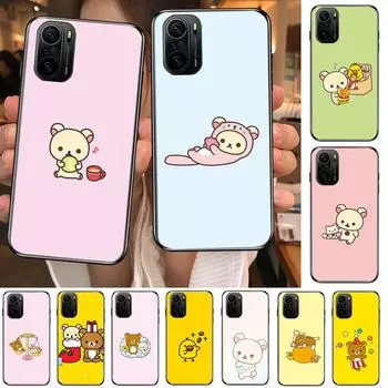 TOPLBPCS милый чехол для телефона rilakkuma для xiaomi redmi POCO F1 F2 F3 X3 Pro M3 9C 10T Lite NFC, черный силиконовый чехол на заднюю панель Prett mi 1 Poco F1