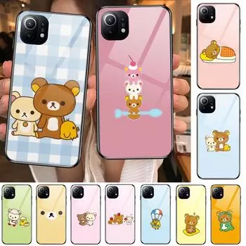 TOPLBPCS милый rilakkuma закаленное стекло чехол для телефона для Redmi Xiaomi 11 Lite pro Ultra 10T 10 9 8 MIX 4 чехол силиконовый чехол Redmi 7