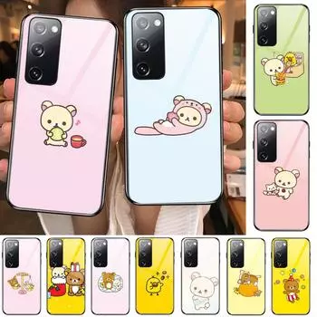 TOPLBPCS милый rilakkuma закаленный стеклянный чехол для телефона для SamSung Galaxy S8 S9 S10E S20 S21 S5 S30 Plus S20 fe 5G Lite Ultra Galaxy S30