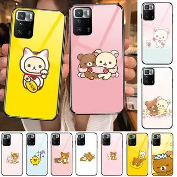 TOPLBPCS милый rilakkuma закаленный стеклянный чехол для телефона для XiaoMi Redmi Note 10 9S 8 7 6 5 A 10t Pro 9T чехол Pre Cases Redmi Note 4
