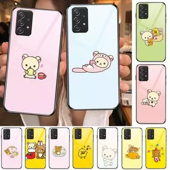TOPLBPCS милый rilakkuma закаленный стеклянный чехол для телефона Samsung Galaxy A51 A71 A60 A70S A70 A80 A21S A41 A20E A50 A30S 5g A32 A40S Galaxy A60