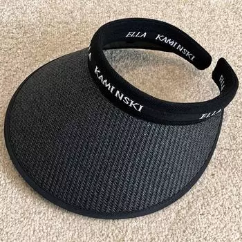 Topless Hat Big Brim Empty Top UV Sun Protection Hat Female Summer Sun Hat Face Cover Sun Hat Summer Sun Protection Hat [Enlarged letter headband] Black