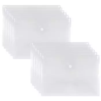 Toplive 12 листов прозрачный держатель для файлов A5 прозрачный держатель для файлов сумка для хранения документов кнопочного типа горизонтальная прозрачная водонепроницаемая сумка для хранения документов