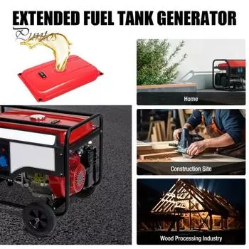 Топливный бак генератора на 5 галлонов. Большая емкость. Широкое применение. Простота установки. Универсальный бензобак для железного генератора с фильтром. красный