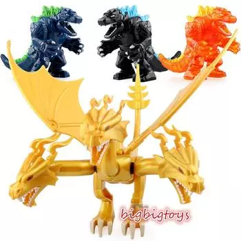 TopLovely Godzilla Building Blocks Bricks Toys Like Monster King Ghidorah Godzilla Figure GXL047-050 #1134