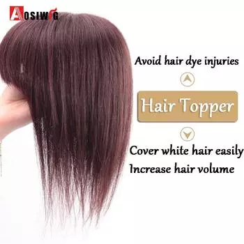 Топпер для волос AOSI, парик, шиньон, 3 клипсы, цельный наращивание волос, синтетические волосы с челкой для женщин, термостойкие