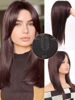 Топпер для волос для женщин, синтетическая заколка для волос, цельный невидимый парик для волос, женская 3D челка, заколка для волос, топпер для волос 16inch