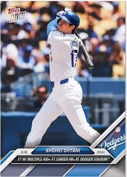 Topps 308 Shohei Otani Dodgers Первые два последовательных хоумрана на стадионе Dodger Stadium памятная карточка