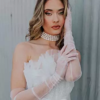 TOPQUEEN элегантные перчатки невесты свадебные перчатки локоть DIY палец свадебные аксессуары женские жемчужные свадебные перчатки девичник VM11