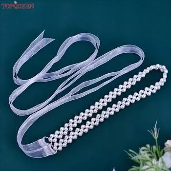 TOPQUEEN Оптовая продажа, свадебный пояс, роскошные свадебные платья, ремни, свадебный жемчужный пояс, пояс для платья подружки невесты, женский пояс для вечерних платьев S34