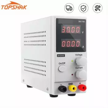 TOPSHAK 110 В/220 В, 4-значный светодиодный дисплей, 30 В, 10 А, регулируемый источник постоянного тока, мини-импульсный регулируемый источник питания [вилка Австралии/ЕС/Великобритании/США]