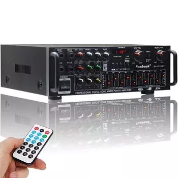 Topsky HiFi Power Home Amplifier Bluetooth Audio Sound Amplifier Цифровой усилитель Аудиоусилитель Караоке Усилитель 110 В EQ USB Максимальная выходная мощность 4