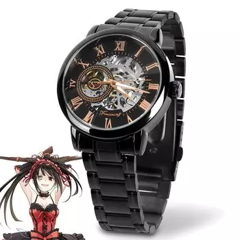 Topsky Watch Mechanical Roman Numerals Kurumi Tokisaki Tokisaki Emperor Cosplay Watch Skeleton Watch Men s Women s (TYPE-B)