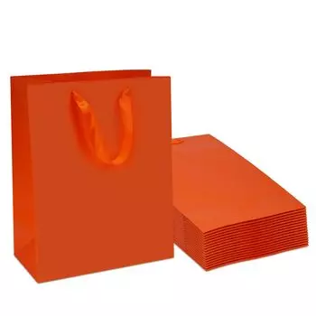 TOPtoper Бумага для переноски подарков Толстый Тип Подарочный подарок для творчества Рождественский подарочный пакет Сумка, сумка, сумка, [15 предметов] Набор, прочный, долговечный, многоразовый, сумка, сумка, сделай сам, оранжевый
