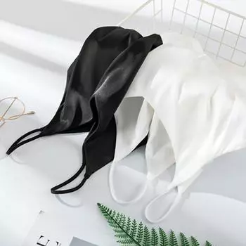 Топы больших размеров с V-образным вырезом на бретельках-спагетти без рукавов, летние шелковые женские атласные женские топы-камизолы ручной работы M белый