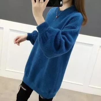 Топы больших размеров, женские осенние и зимние утепленные свободные свитера, пуловеры, однотонные удобные эластичные плюшевые топы XL белый