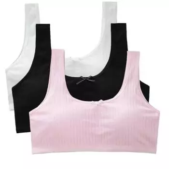 Топы для девочек-подростков, бюстгальтер для девочек, жилет для девочек, спортивные бюстгальтеры для подростков, подростков, тренировочные бюстгальтеры для девочек-борцов, От 8 до 16 лет one size белый