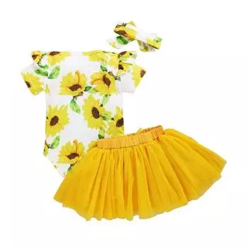 Топы для маленьких девочек, одежда для новорожденных, одежда для маленьких девочек, топ, боди + юбка + комплект с повязкой на голову L розовый