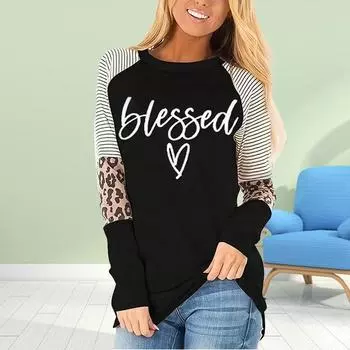 Топы для женщин 3D Pink Love Print Round Neck Футболка с длинным рукавом Осенний повседневный тонкий пуловер Женский топ с длинным рукавом XS розовый