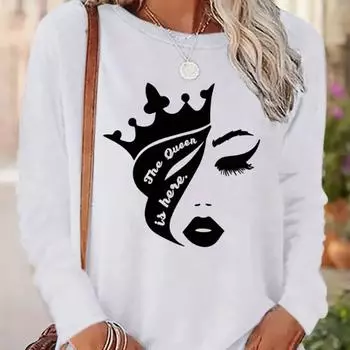 Топы для женщин, модная женская футболка с круглым вырезом и длинным рукавом, повседневный тонкий пуловер с длинными рукавами для женщин XS белый