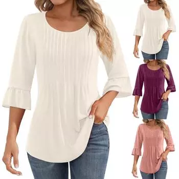 Топы для женщин Нарядные повседневные рубашки Футболки Топ L бежевый