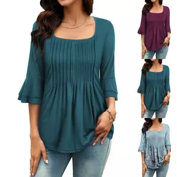 Топы для женщин Нарядные повседневные рубашки Футболки Топ L зелёный