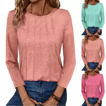 Топы для женщин, нарядные повседневные рубашки с длинным рукавом, футболки, топ S