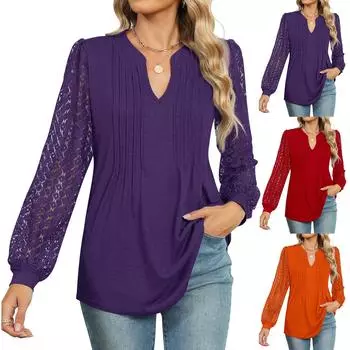 Топы для женщин, нарядные повседневные рубашки с длинным рукавом, футболки, топ M оранжевый