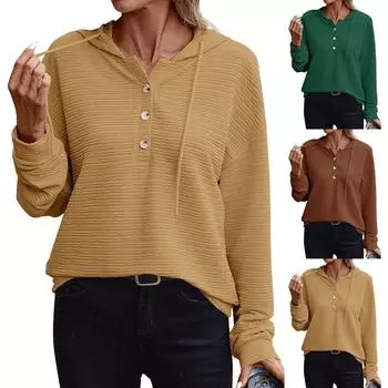 Топы для женщин, нарядные повседневные рубашки с длинным рукавом, футболки, топ S хаки