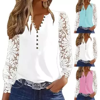 Топы для женщин, нарядные повседневные рубашки с длинным рукавом, футболки, топ S белый