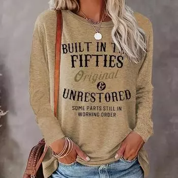 Топы для женщин, однотонные и с буквенным принтом, с круглым вырезом и длинным рукавом, футболка, осенний повседневный тонкий пуловер, женский топ с длинным рукавом XS розовый