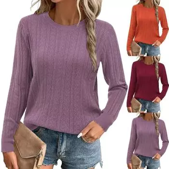 Топы для женщин, пуловер с длинным рукавом, повседневные рубашки с V-образным вырезом и пуговицами, топ XS оранжевый