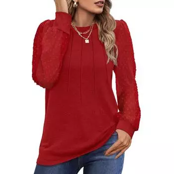 Топы для женщин, пуловер с длинным рукавом, повседневные рубашки с V-образным вырезом и пуговицами, топ S оранжевый