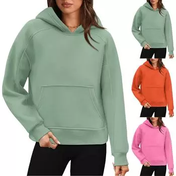 Топы для женщин, пуловеры с длинными рукавами, повседневные рубашки, топ S зелёный