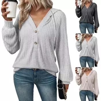 Топы для женщин, пуловеры с длинными рукавами, повседневные рубашки, топ S