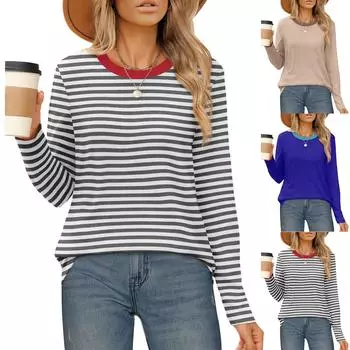 Топы для женщин, пуловеры с длинными рукавами, повседневные рубашки, топ S синий