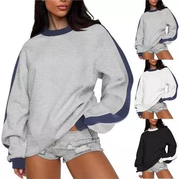 Топы для женщин, пуловеры с длинными рукавами, повседневные рубашки, топ S чёрный