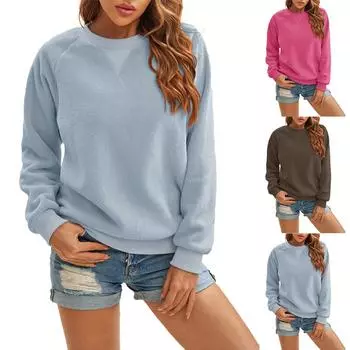 Топы для женщин, пуловеры с длинными рукавами, повседневные рубашки, топ XS кофейный