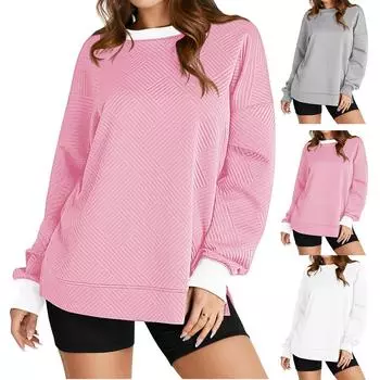 Топы для женщин, пуловеры с длинными рукавами, повседневные рубашки, топ S чёрный