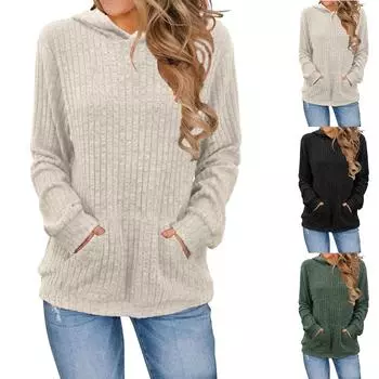 Топы для женщин, пуловеры с длинными рукавами, повседневные рубашки, топ M чёрный