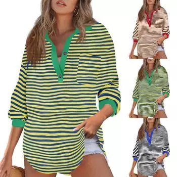 Топы для женщин, пуловеры с длинными рукавами, повседневные рубашки, топ M бежевый