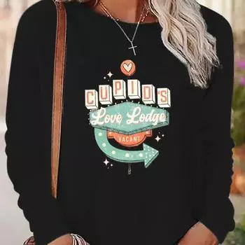 Топы для женщин с принтом клавиатуры и букв, круглый вырез, длинный рукав, футболка, осенний повседневный тонкий пуловер, женский топ с длинным рукавом XS белый