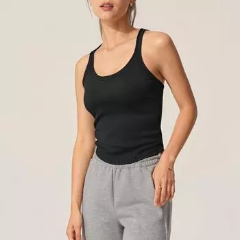 Топы для женщин Топы без рукавов Женская блузка Летние топы Женская легкая блузка Топы Повседневная футболка-пуловер Базовая рубашка L чёрный