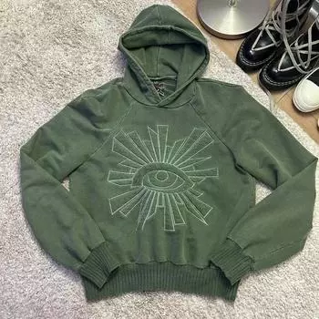 Топы Harajuku Hip Hop New Sweatshirt Y2k Oversize Вышитый узор Hoodies women Goth Punk Women Hoodies Streetwear S белый